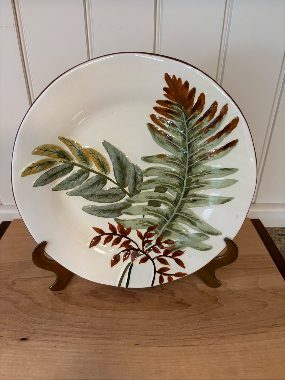 Botanica by Park Designs Ceramic Plate w/ Embossed Fern Design. Nature / Garden